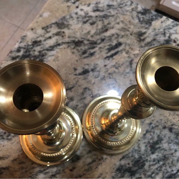 SOLD Lot of 6 Baldwin Brass Candlestick holders, 3 heights, excellent condition - Picture 7 of 11